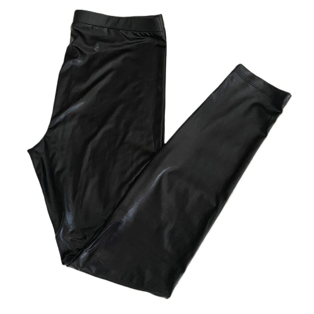 Ten Sixty Sherman Girls Shiny Faux Leather Leggings Sz XL/Extra Large Black NWT